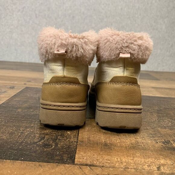 Carters Little Girls Size 7 Sarang Warm Winter Fashion Boots Tan Fur Booties - Picture 4 of 11